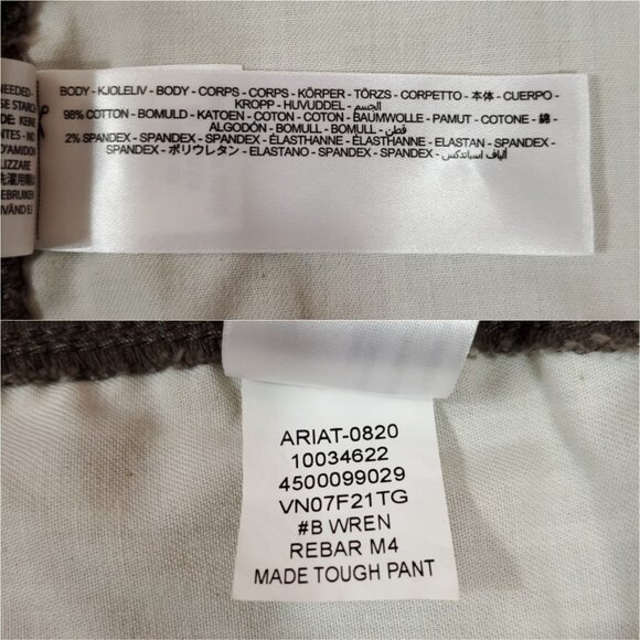 Ariat Mens Size 30X30 Rebar M4 Made Tough Pants  Relaxed Straight Cargo Wren - Picture 11 of 12